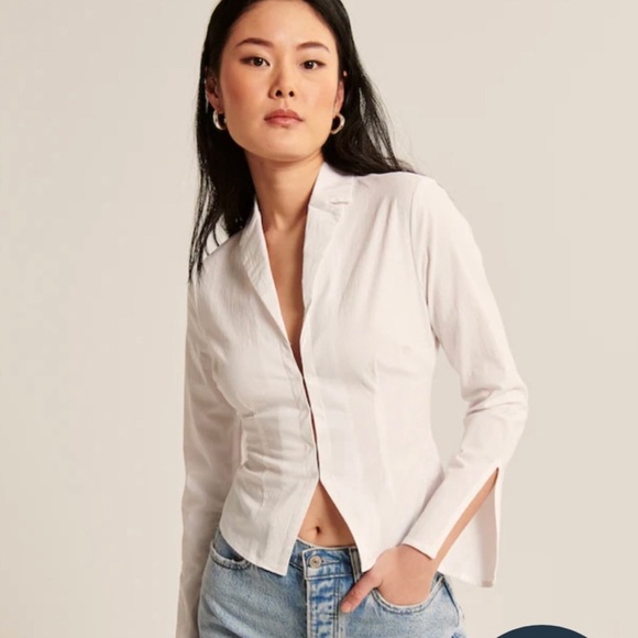 NWT Abercrombie long sleeve hook and eye shirt. - Picture 1 of 9